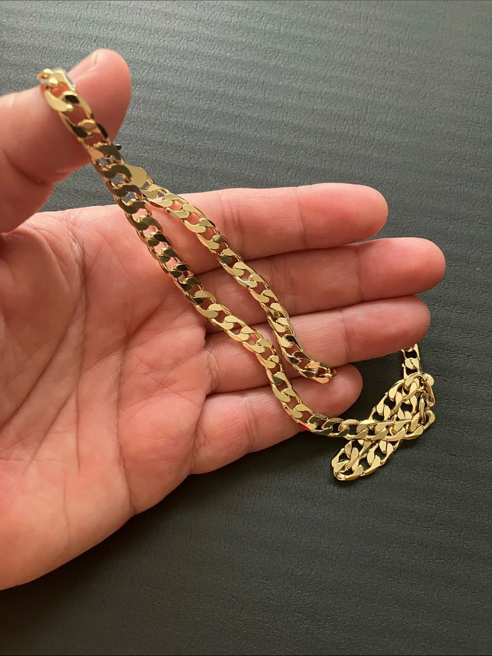 14k Yellow Gold Bonded Curb Chain Necklace 24”